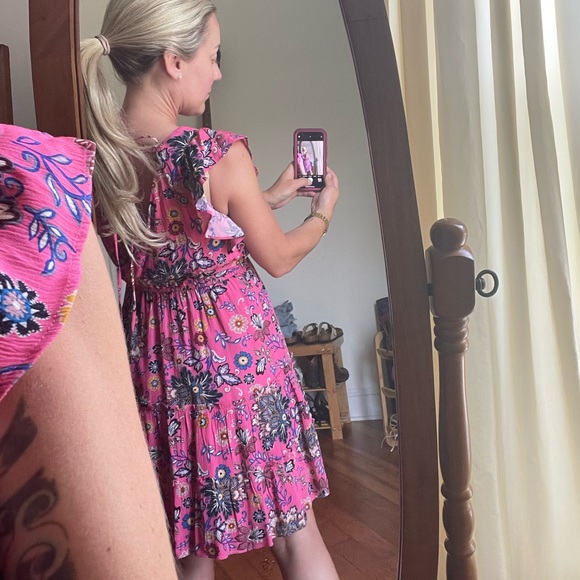 LOFT EXTRA SMALL PETITE BRIGHT PINK SUMMER DRESS SHORT NEVER WORN - Picture 2 of 16